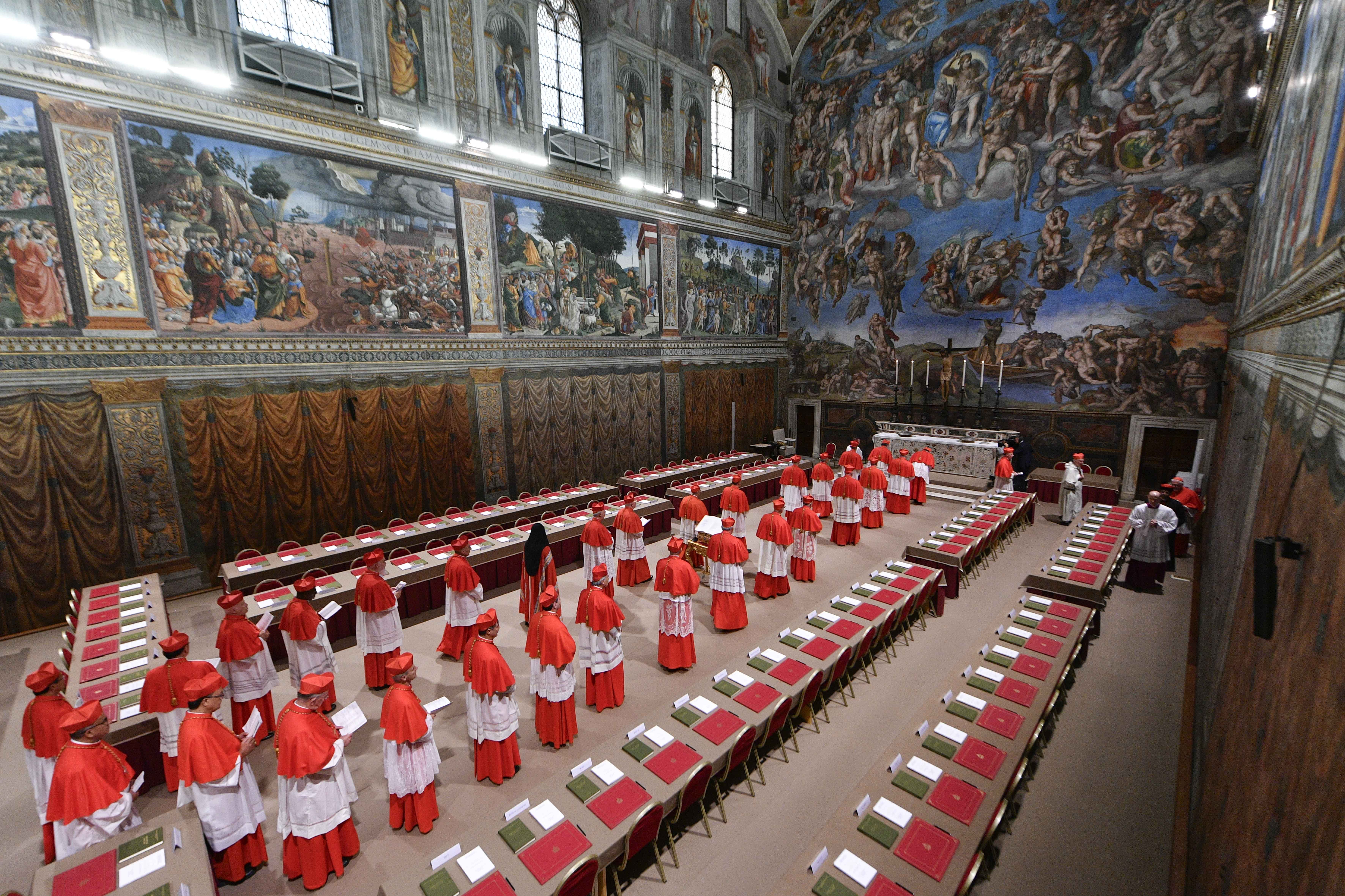 Calling on the Holy Spirit and all the saints, cardinals begin conclave