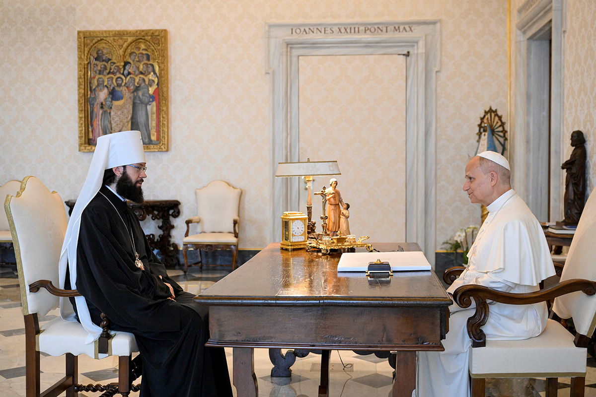 Pope Leo meets with top Russian Orthodox cleric