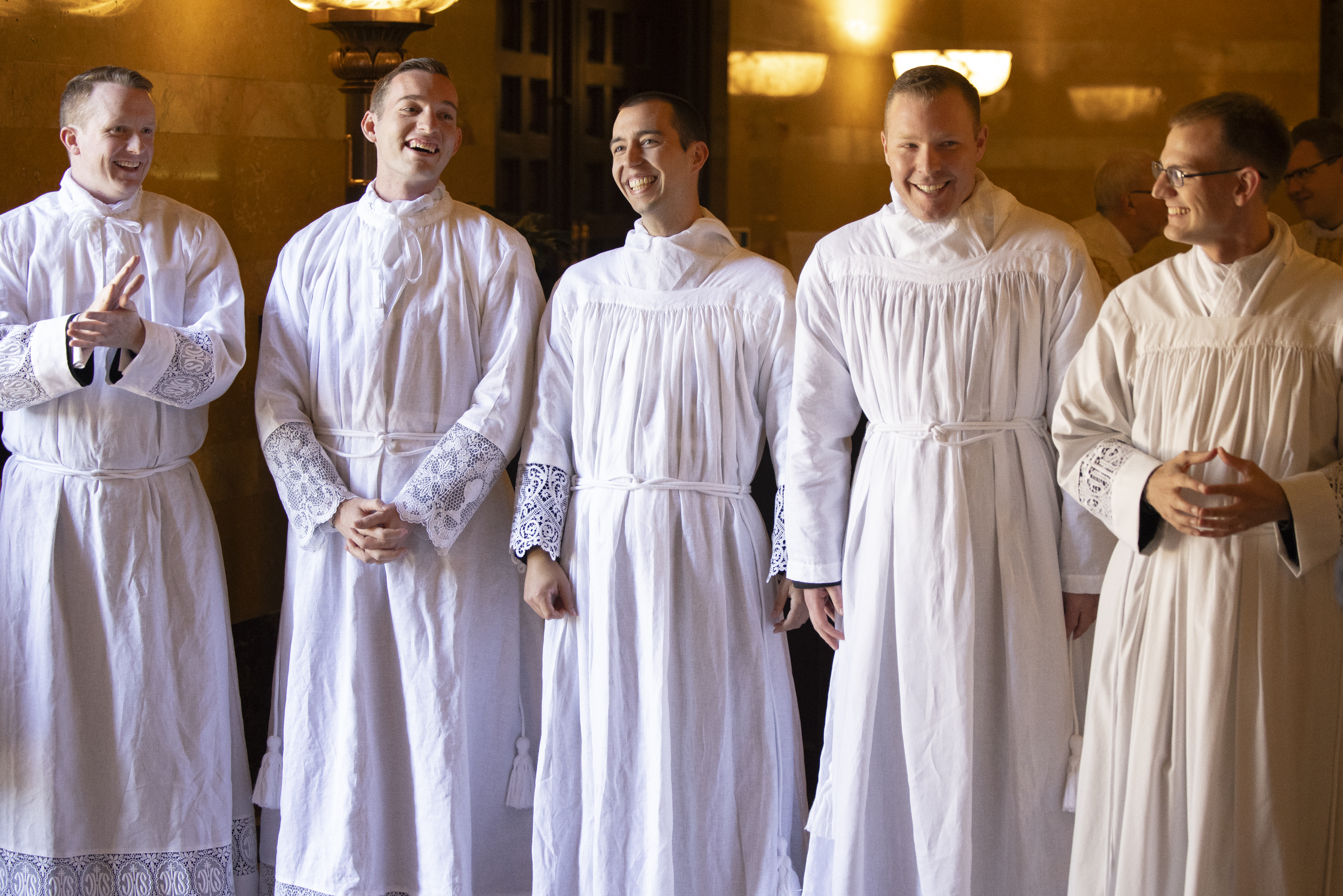 Seminarians waited for the start of Mass, where they were ordained transitional deacons in the Archdiocese of St. Louis.